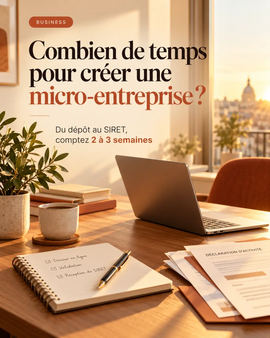 Combien de temps pour créer une micro-entreprise ? Du dépôt au SIRET, comptez 2 à 3 semaines