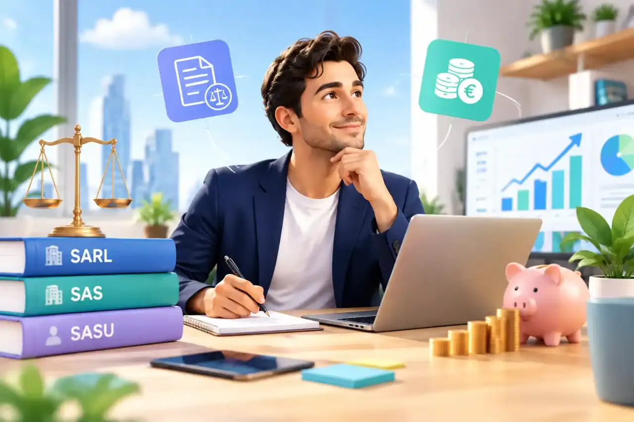 Entrepreneur pilotant le budget et la trésorerie de son entreprise sur un tableau de bord