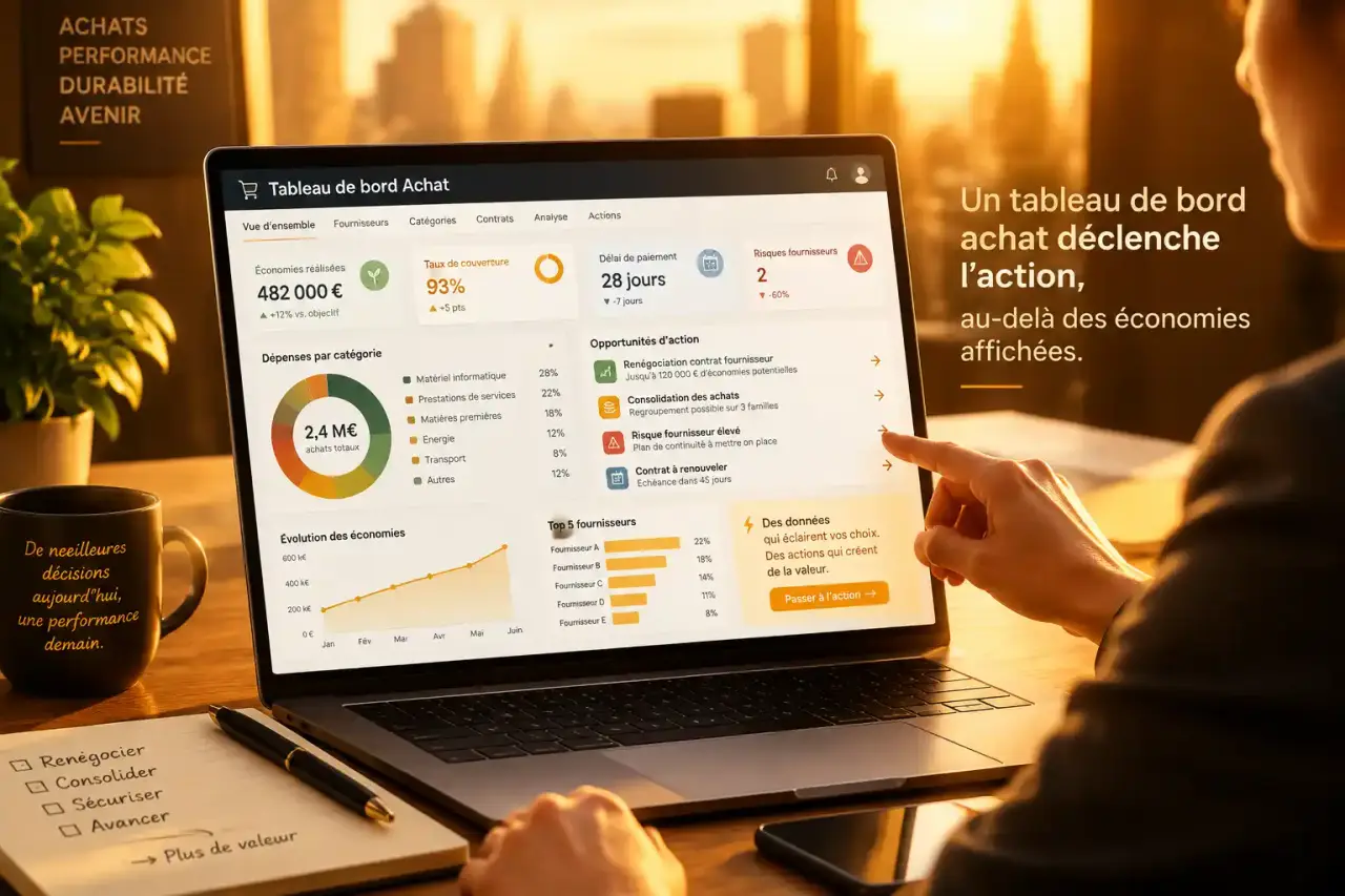 Un tableau de bord achat déclenche l’action, au-delà des économies affichées