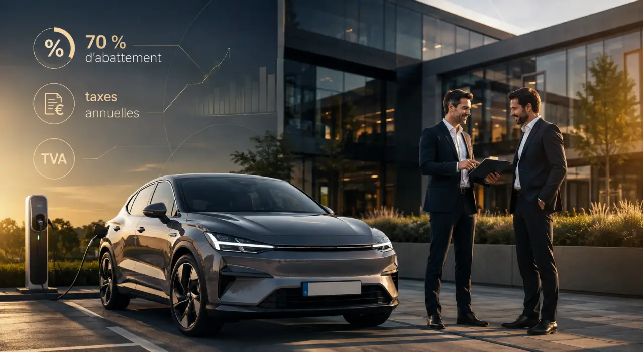 Voiture électrique en entreprise en 2025 : 70 % d’abattement, taxes annuelles et TVA à maîtriser